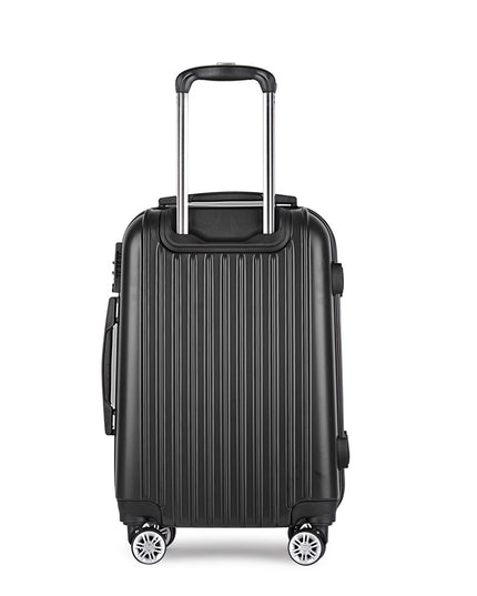 Wanderlite 20" 55cm Luggage Trolley Travel Set Suitcase Carry On Hard Shell Case Sets Lightweight Black