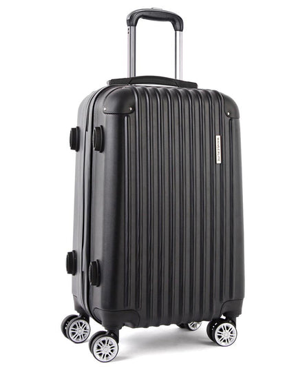 Wanderlite 28" 75cm Luggage Trolley Travel Set Suitcase Carry On Hard Case TSA Lock Lightweight Black