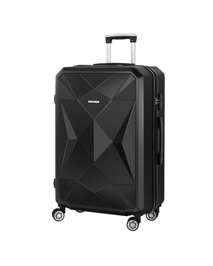 Wanderlite 28" 75cm Luggage Trolley Travel Suitcase Carry On Storage TSA Hardshell Black