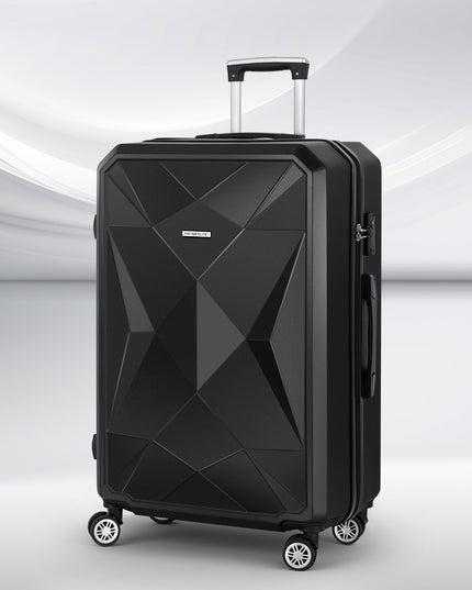 Wanderlite 28" 75cm Luggage Trolley Travel Suitcase Carry On Storage TSA Hardshell Black