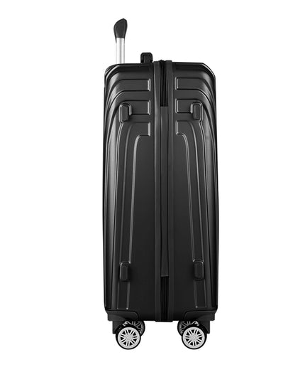 Wanderlite 3pc Luggage Trolley Set Suitcase Travel TSA Hard Case Carry On Black Lightweight