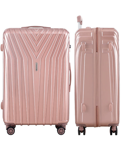 Wanderlite 3pc Luggage Trolley Set Suitcase Travel TSA Hard Case Carry On Pink Lightweight