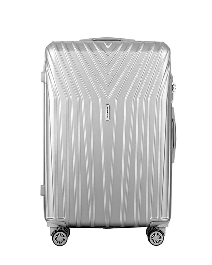 Wanderlite 3pc Luggage Trolley Set Suitcase Travel TSA Hard Case Carry On Silver Lightweight