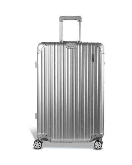 Wanderlite 28" Luggage Trolley Travel Suitcase Set TSA Carry On Lightweight Aluminum Silver