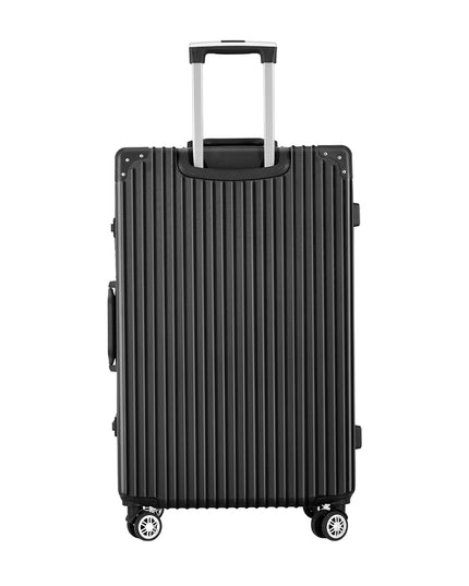 Wanderlite 28" Luggage Trolley Travel Suitcase Set TSA Hard Case Lightweight Aluminum Black