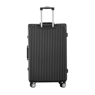 Wanderlite 28" Luggage Trolley Travel Suitcase Set TSA Hard Case Lightweight Aluminum Black