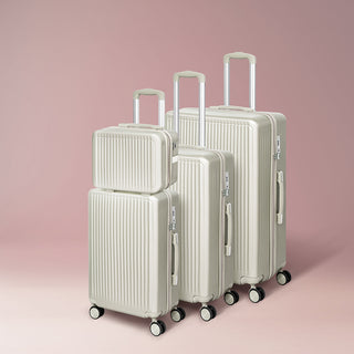 Slimbridge Luggage Suitcase Trolley White 4pc 14"+20"+24"+28"