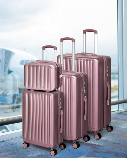 Slimbridge Luggage Suitcase Trolley Rose gold 4pc 14"+20"+24"+28"