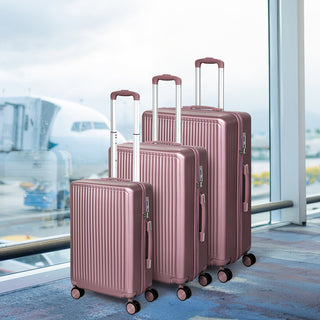 Slimbridge Luggage Suitcase Trolley Rose gold 3pc 20"+24"+28"