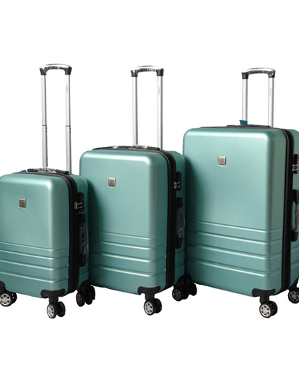 YES4HOMES Expandable ABS Luggage Suitcase Set 3 Code Lock Travel Carry  Bag Trolley Green