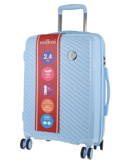 Pierre Cardin Inspired Milleni Hardshell 3-Piece Luggage Bag Set Travel Suitcase - Blue