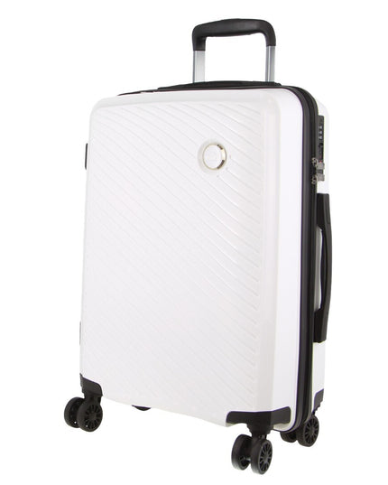 Pierre Cardin Inspired Milleni Cabin Luggage Bag Travel Carry On Suitcase 54cm (39L) - White