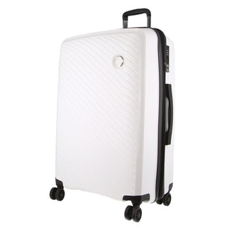 Pierre Cardin Inspired Milleni Checked Luggage Bag Travel Carry On Suitcase 75cm (124L) - White