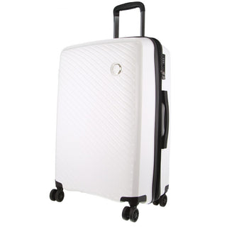 Monaco Checked Luggage Bag Travel Carry On Suitcase 65cm (82.5L) - White