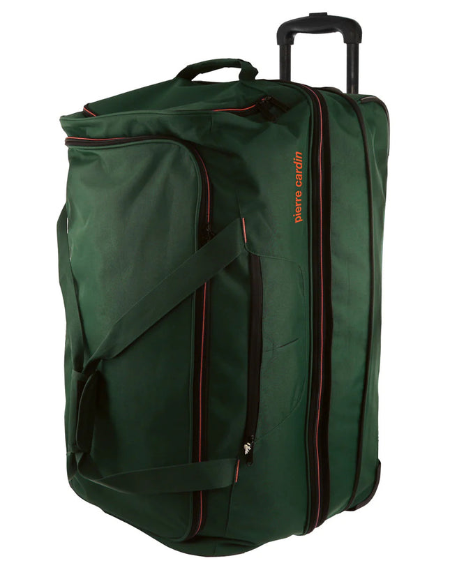 Pierre Cardin Trolley Bag Medium Soft Travel Luggage Wheeled Duffle 72cm - Green