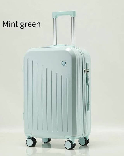 Smart Carry-On Luggage with Cup Holder & USB Charging Port - Mint green Color Spinner Suitcase for Travel Convenience  20 inch