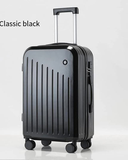 Smart Carry-On Luggage with Cup Holder & USB Charging Port - Black Color Spinner Suitcase for Travel Convenience  20 inch