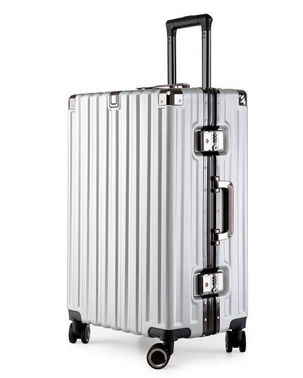 Aluminum Alloy Hard-Shell Suitcase with TSA Lock -20" Spinner Luggage in Silver