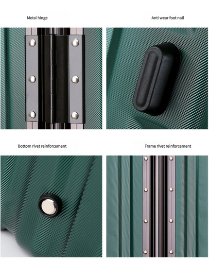 Aluminum Alloy Hard-Shell Suitcase with TSA Lock -22" Spinner Luggage in Green