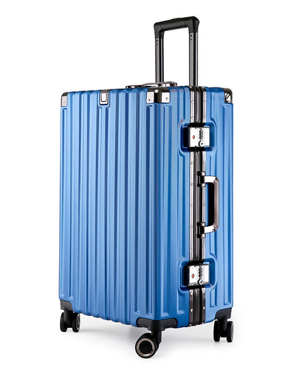 Aluminum Alloy Hard-Shell Suitcase with TSA Lock -22" Spinner Luggage in Blue