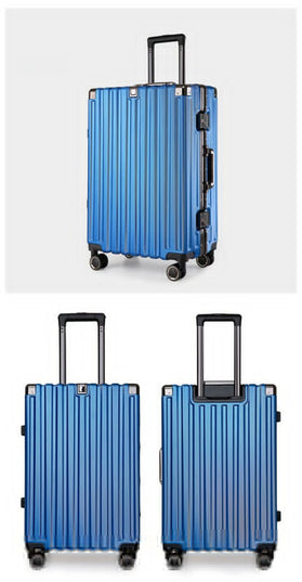 Aluminum Alloy Hard-Shell Suitcase with TSA Lock -22" Spinner Luggage in Blue