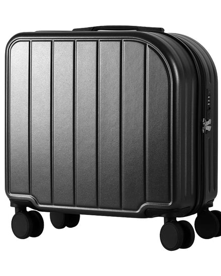 Black 18-Inch Lightweight Carry-On Luggage - Waterproof & Anti-Theft Suitcase with Silent Universal Wheels