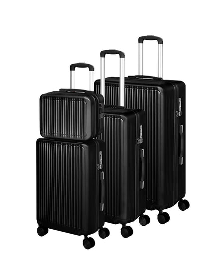 Slimbridge Luggage Suitcase Trolley Black 4pc 14"+20"+24"+28"