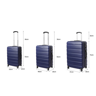 Slimbridge 3PC Luggage sets Suitcase Navy