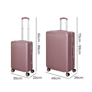 Slimbridge Luggage Suitcase Trolley Rose gold 2pc 20"+28"