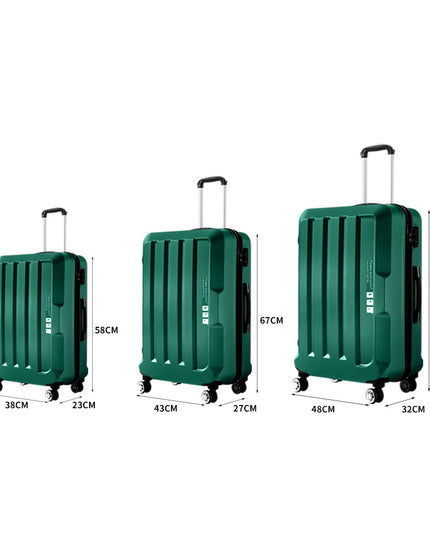 Slimbridge 20"24"28" 3PC Luggage Sets Green