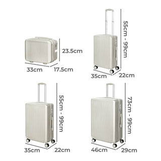 Slimbridge Luggage Suitcase Trolley White 4pc 14"+20"+24"+28"